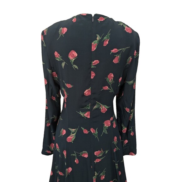 Vintage Coldwater Creek Blue Floral Rose Floor Length Dress sz 4 Bridesmaid Boho - Picture 10 of 16